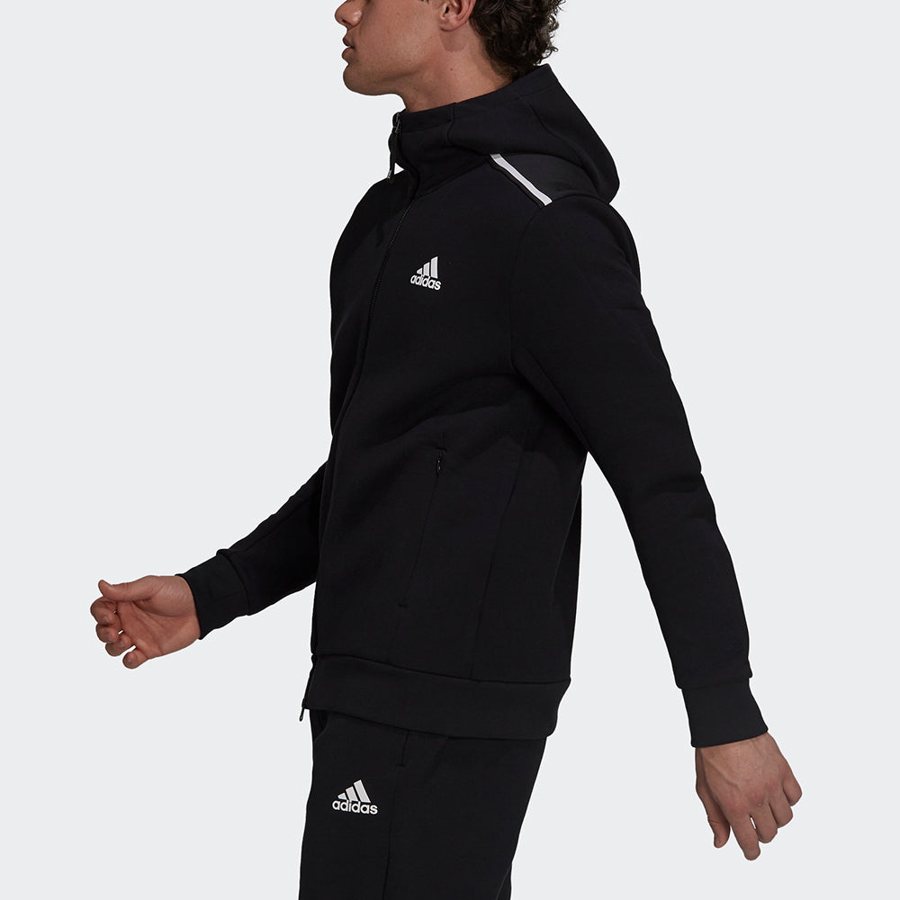 adidas M Zne Hood Logo Printing Sports Hooded Jacket Black GT9780