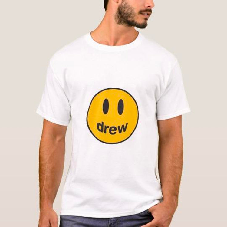 Drew House Smiling Face Printing Short Sleeve Unisex White DR0166