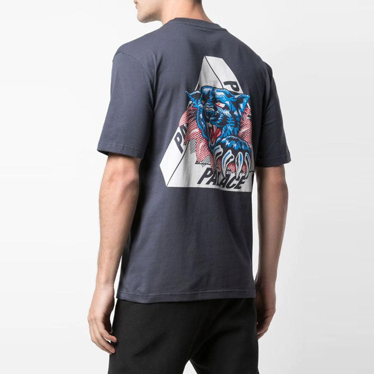 Men's PALACE Ripped Chest logo Printing Short Sleeve Navy Blue P17TS079T