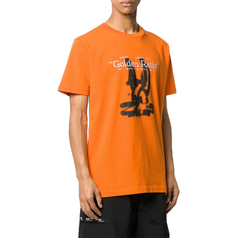 Off-White Cotton Printing Short Sleeve Orange OWOMAA027R201850091910