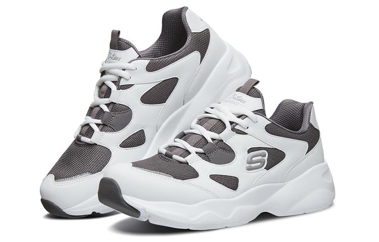 Skechers D'Lites Airy Low-Top Running Shoes White/Gray 999235-WGRY