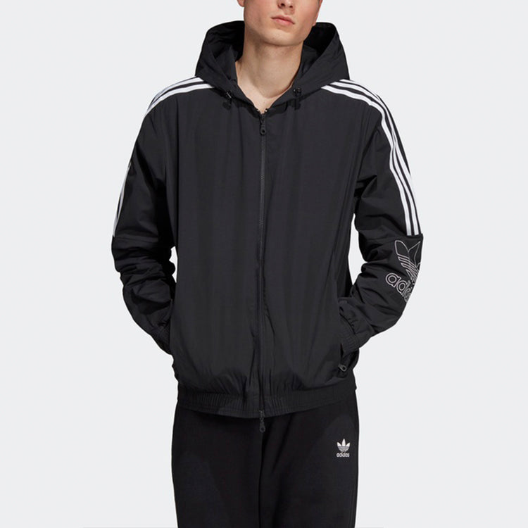 adidas originals Casual Zipper Hooded Jacket Black EB4086