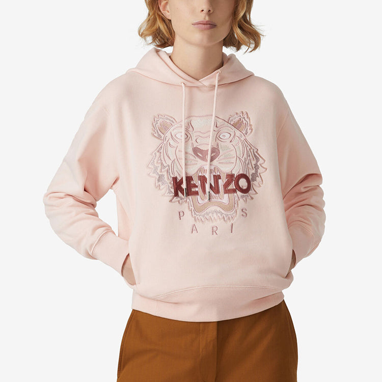 (WMNS) KENZO FW20 Tiger Head Embroidered Pattern hooded Long Sleeves Hoodie Sports Pink FA62SW8714XA-34