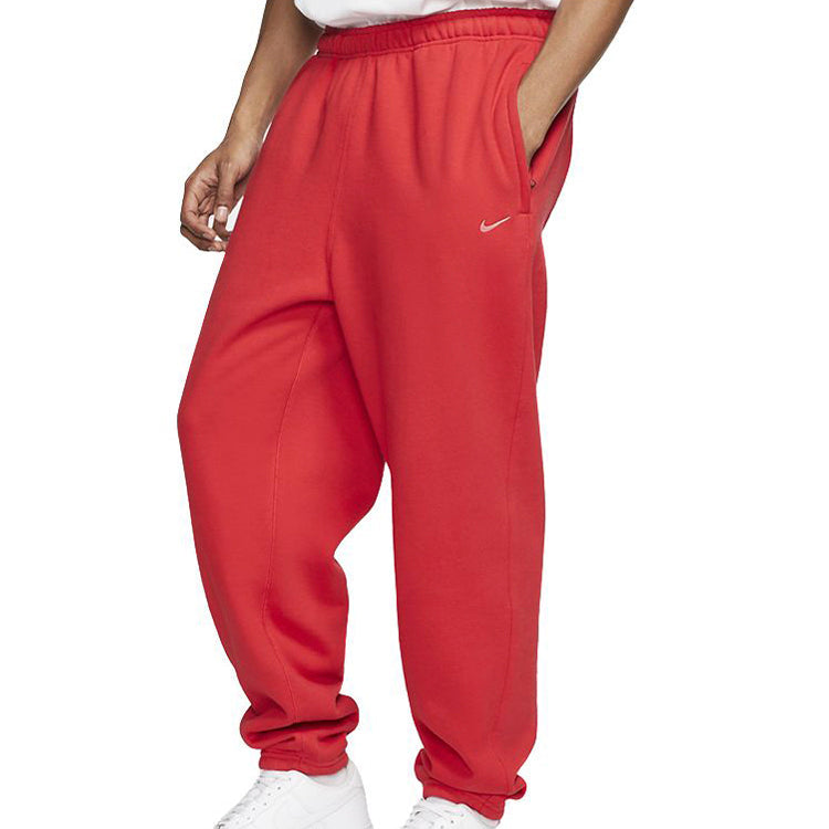 Men's Nike Lab Retro Classic Fleece Lined Stay Warm Bundle Feet Sports Pants Red CD6394-657