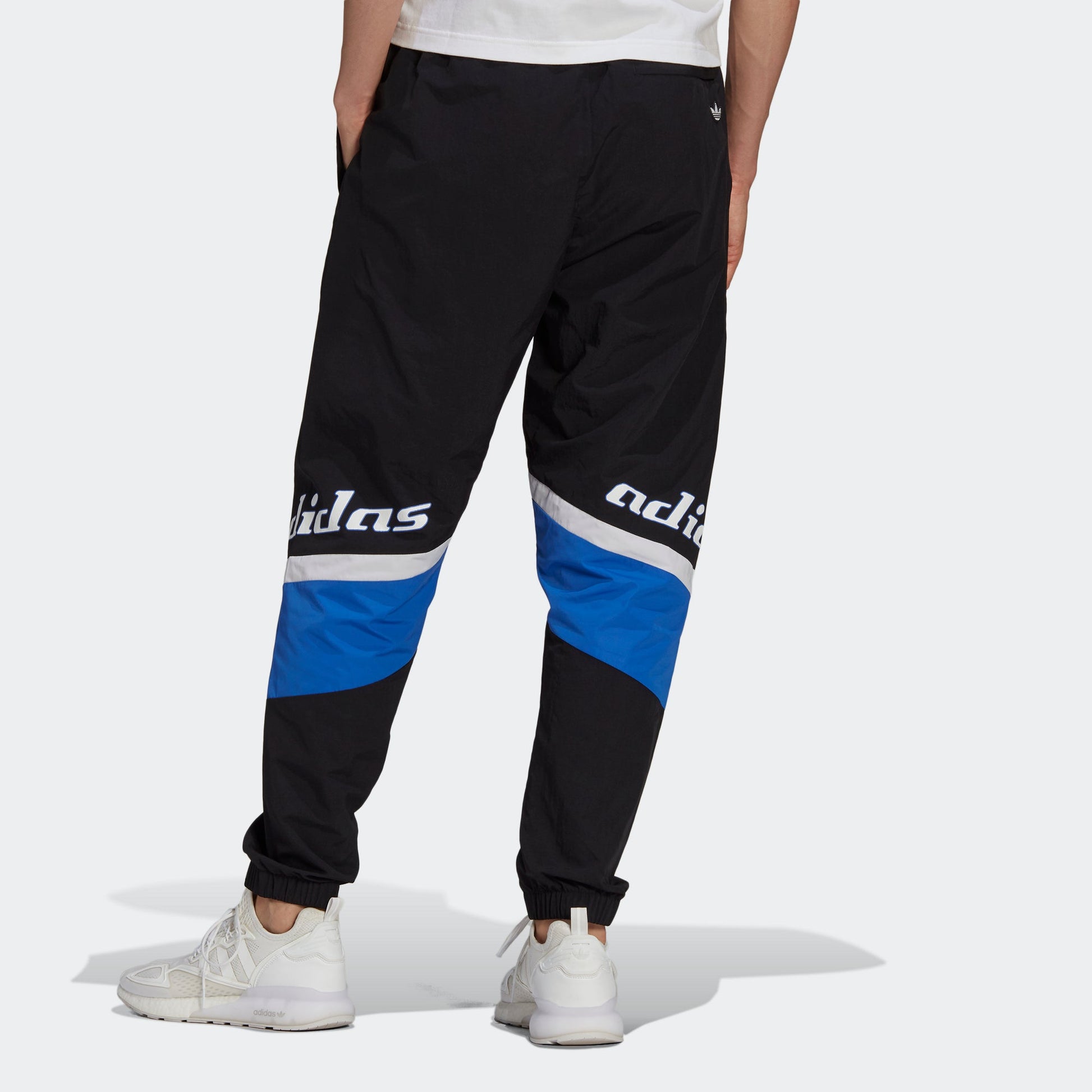 adidas originals MENS TGP Embroidered Logo Printed Ankle-banded Sports Pants Black HA4737
