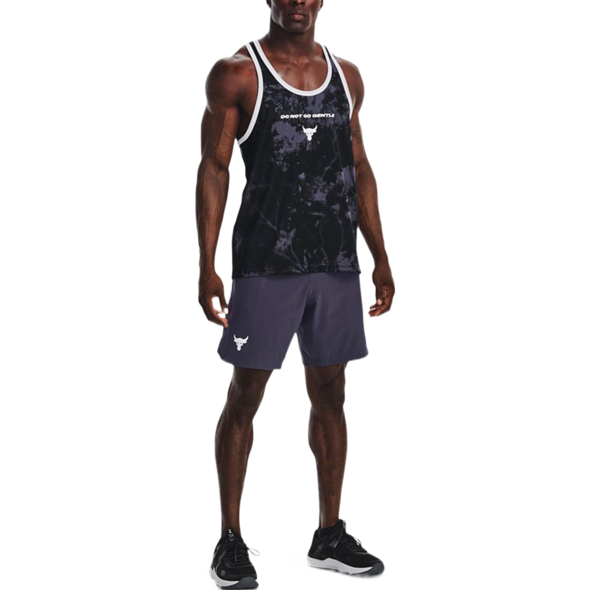 Under Armour Project Rock Mesh Printed Tank Top 'Black Grey' 1373575-002