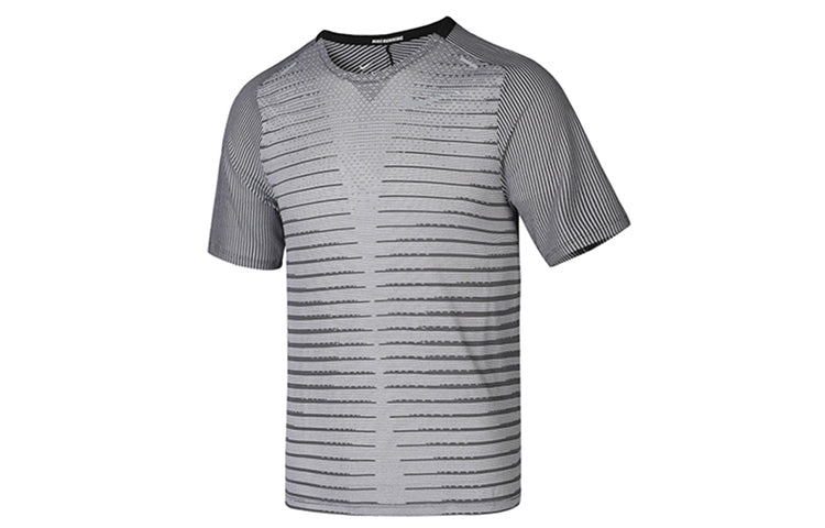 Nike TechKnit Future Fast Running Round Neck Short Sleeve Black White  CU6057-010