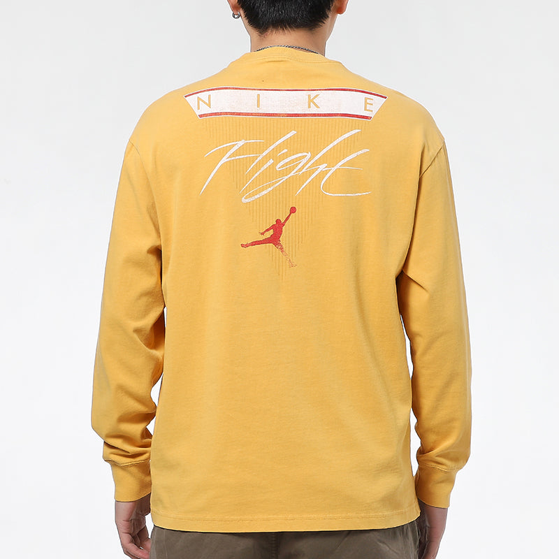 Air Jordan Logo Print Crew-neck Sports 'Flight Yellow' DD0966-217