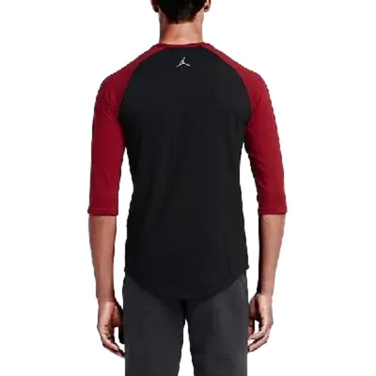 Air Jordan 23 Raglan 3/4 Sleeve Short 'Black Red' 724504-010