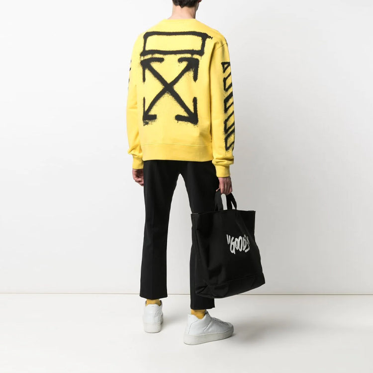 Off-White Men's SS21 Sports Sweatshirt Yellow OMBA025S21FLE0041910