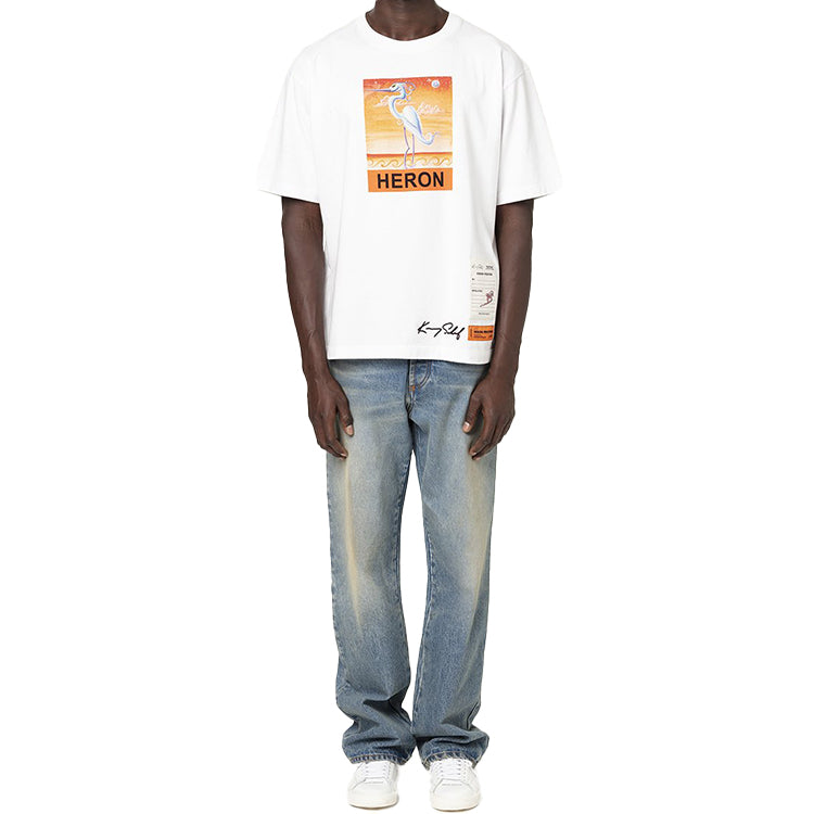 Men's HERON PRESTON x Kenny Scharf Crossover Printing Round Neck Short Sleeve White HMAA019F20JER0150120