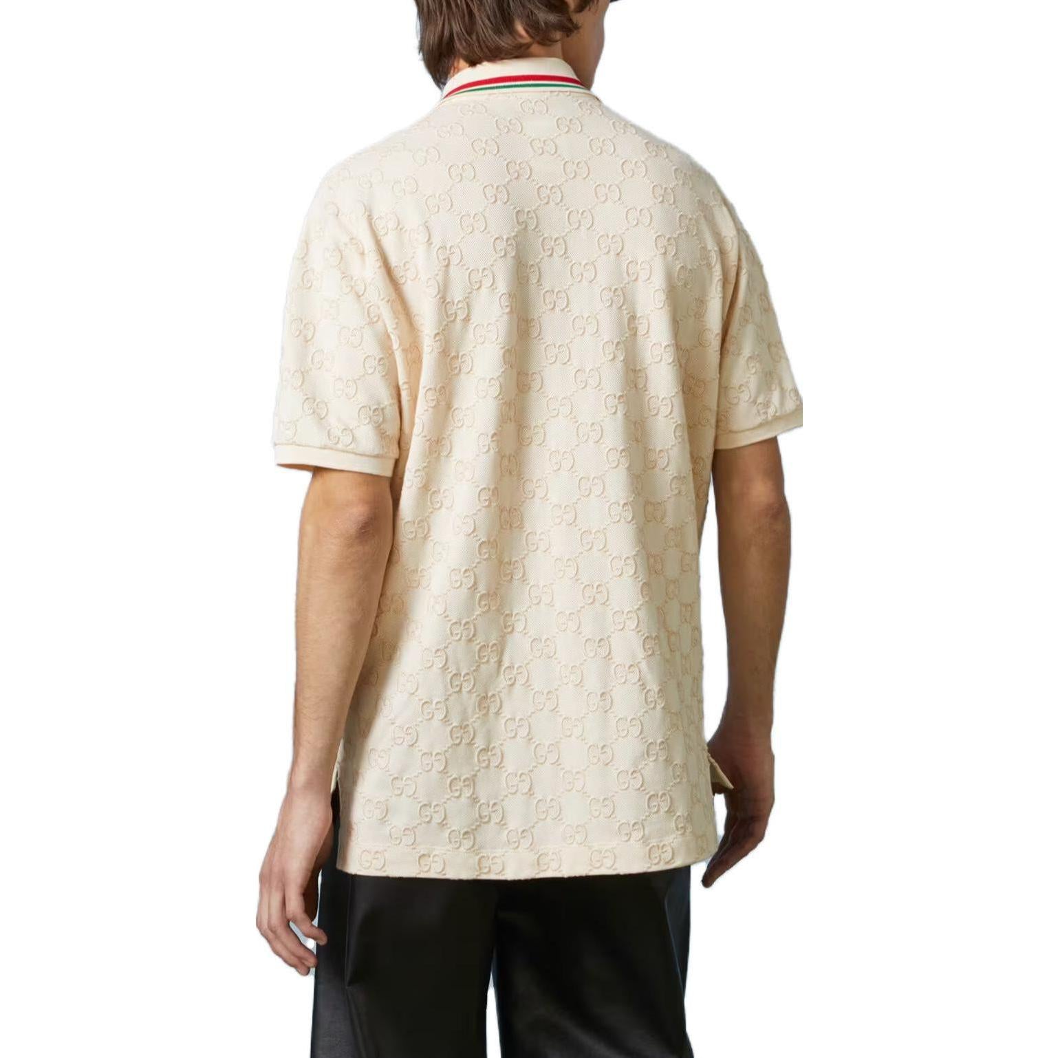 Gucci Cotton Piquet Polo With GG 'Ivory' 753572-XJFUG-9037