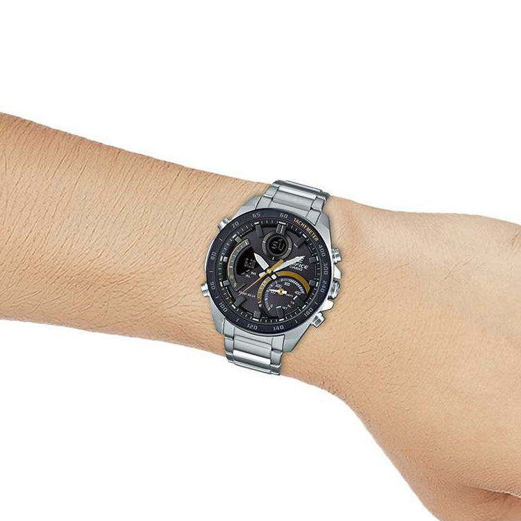 CASIO EDIFICE Waterproof Sapphire Crystal Mens Silver Analog ECB-900DB-1C
