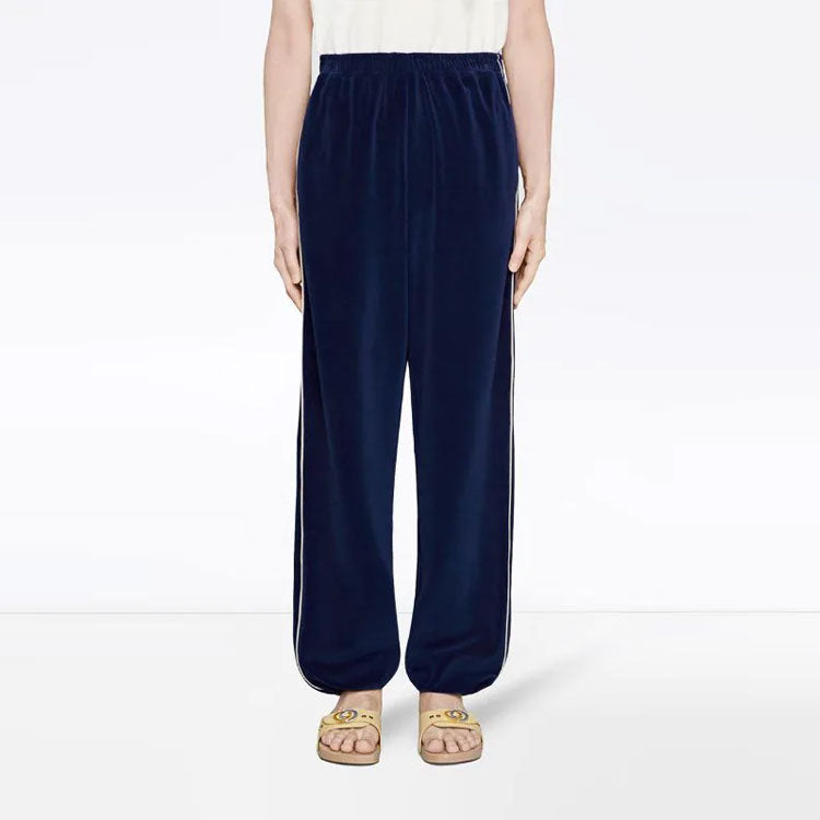 Gucci Velour Taped Oversized Track Pant 'Blue' 574097-XJA6U-4541