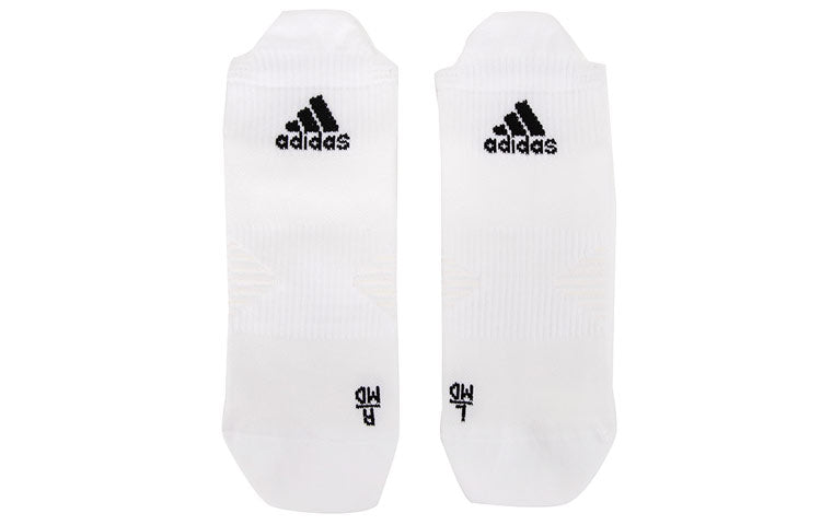 adidas Run Low Sock Solid Color Alphabet Logo Athleisure Casual Sports Low Top Socks Unisex One Pair White HA0103