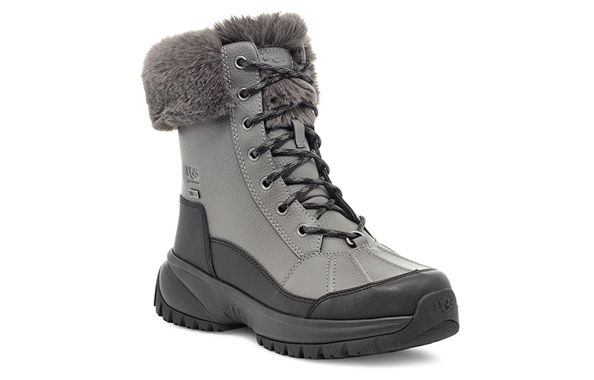 (WMNS) UGG Yose Fluff Snow Boots Dark Grey 1112328-DGRY