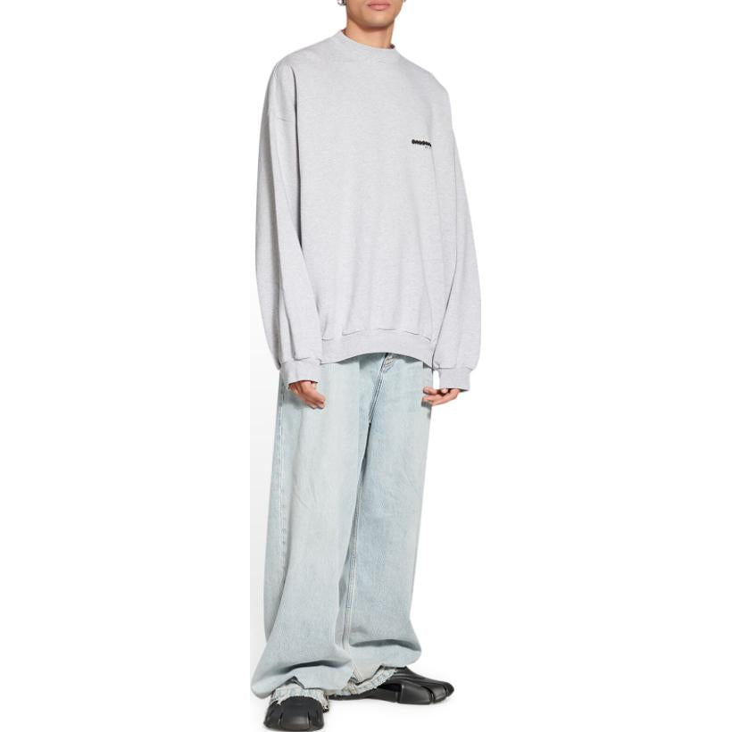 Balenciaga Strike 1917 Crewneck Sweater Oversized 'Light Grey' 699212TMVH21023