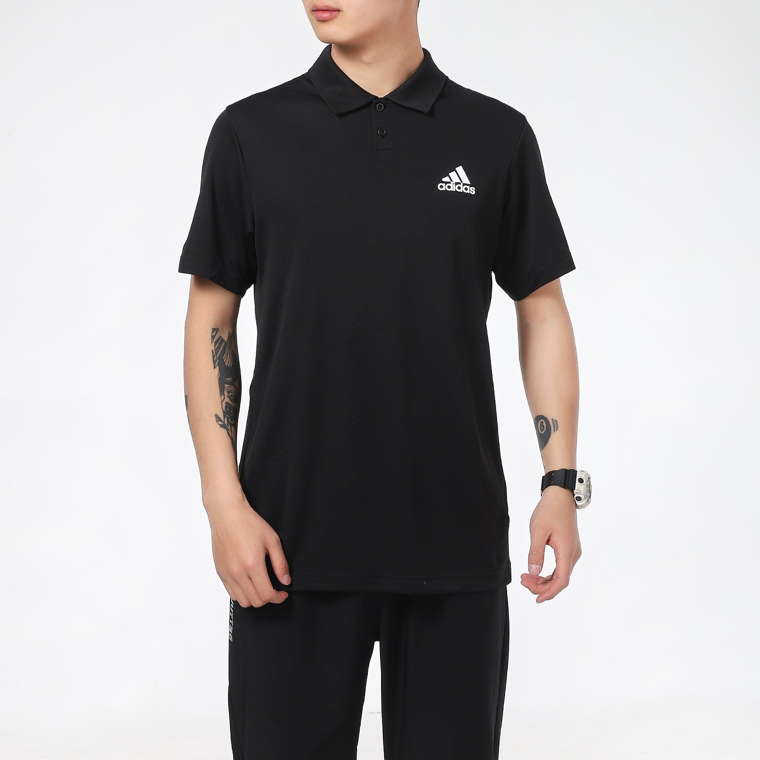 adidas Tennis Sports Training Short Sleeve Polo Shirt Black GH7670