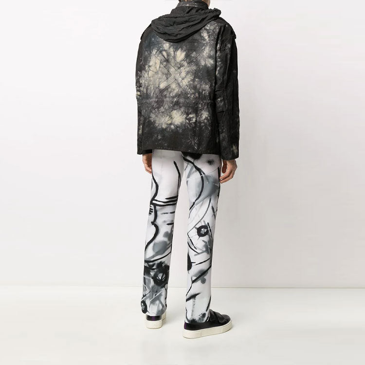Off-White New Field Tie Dye Jacket Loose Fit Dark Green OMEL010S20H860536100