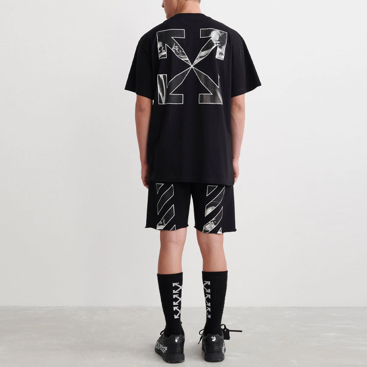 Off-White SS22 Arrow Short Sleeve Loose Fit Black OMAA038C99JER0051001