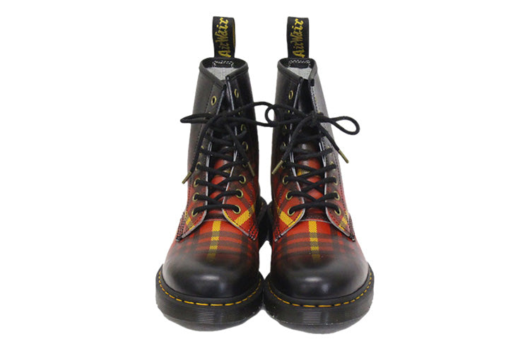 Dr. Martens 1460 Tartan Leather Boots Black/Orange/Red 25754102