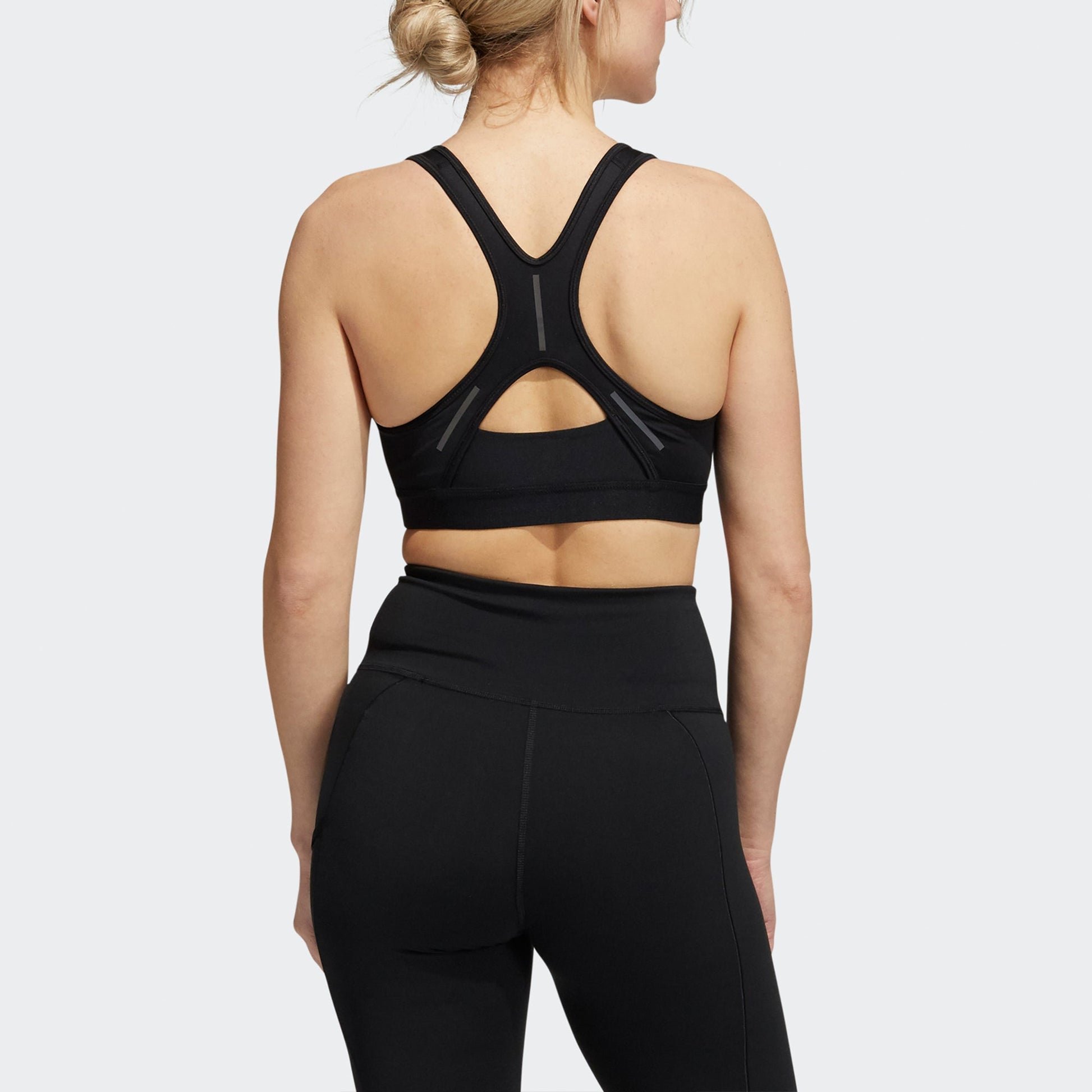 (WMNS) adidas Believe This Medium-Support Reflective Bra Asia Sizing 'Black White' GR8250