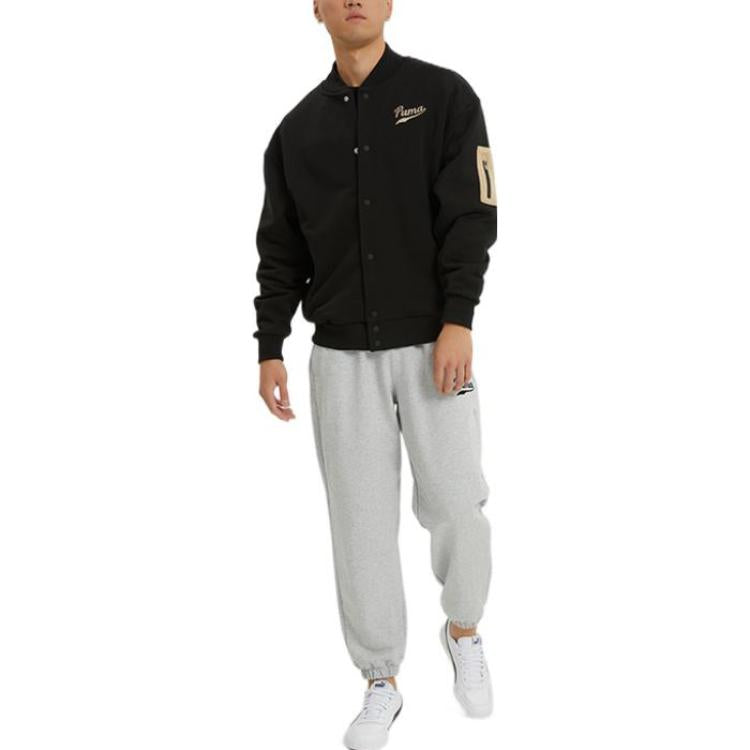 PUMA Logo Baseball Jacket 'Black' 536788-01