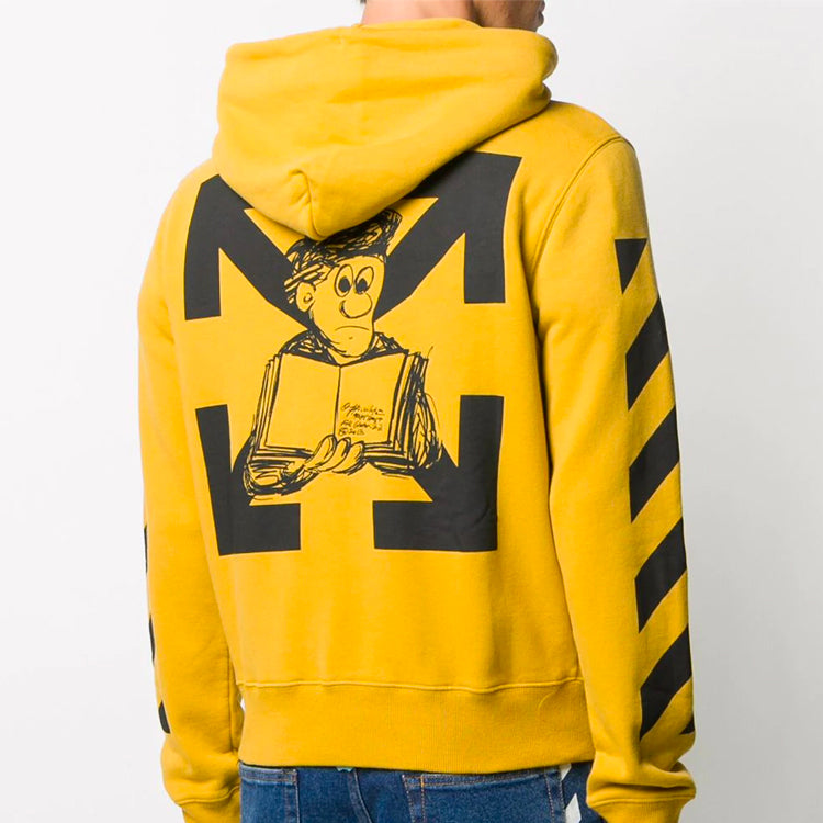 Off-White Arrow Applique Hooded Sweater Men's Yellow OMBB034F20FLE0081610