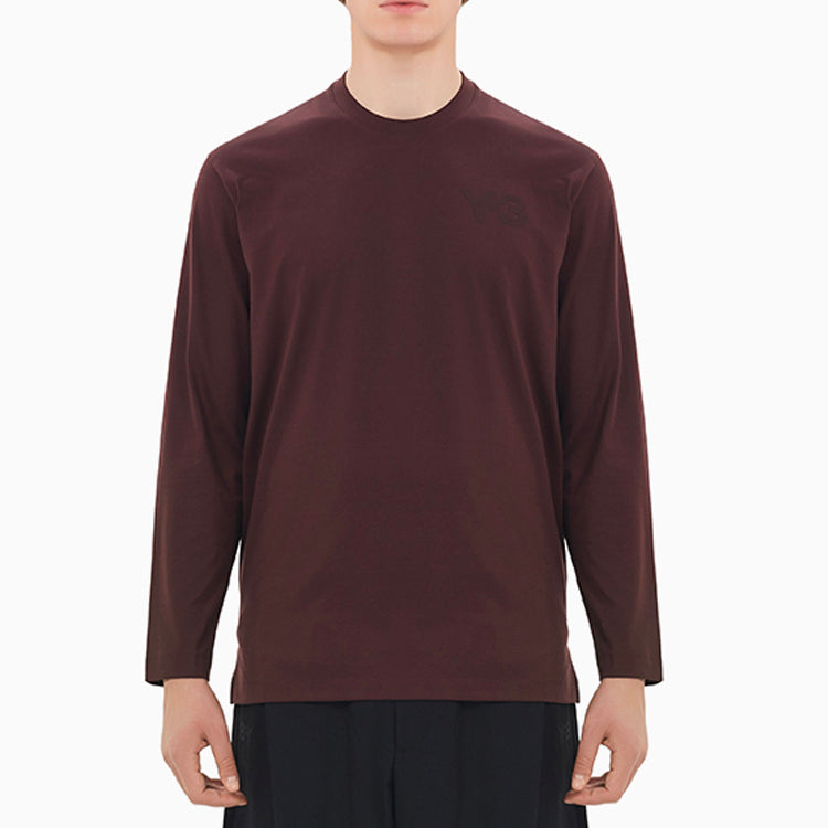Men's Y-3 Casual Logo Solid Color Long Sleeves Red T-Shirt GK4515