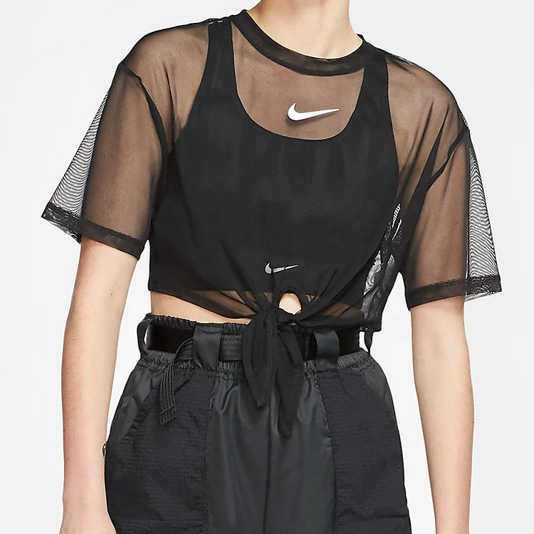 (WMNS) Nike Sportswear Sports Round Neck Short Sleeve Black CJ2702-010