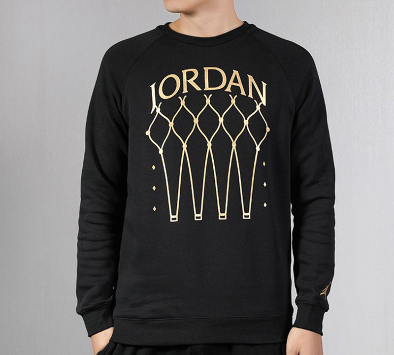 Air Jordan Fleece Knit Round Neck Hoodie Men's Black BQ5746-010
