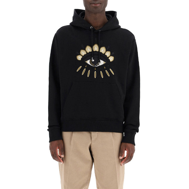 KENZO Eyes Embroidery Pattern Long Sleeve Sports Male Black FA65SW3144XC-99