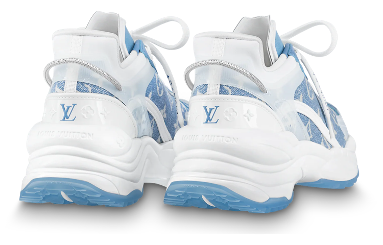(WMNS) LOUIS VUITTON Run 55 Sneakers 'Blue Denim Monogram' 1AB39N