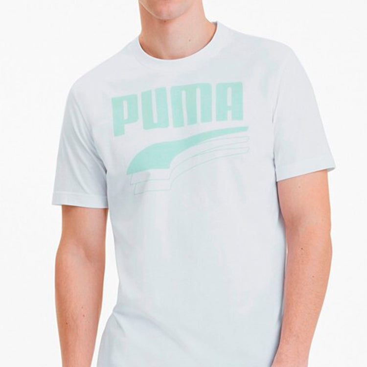 PUMA Logo Large Alphabet Casual Printing Round Neck Short Sleeve White 582772-62