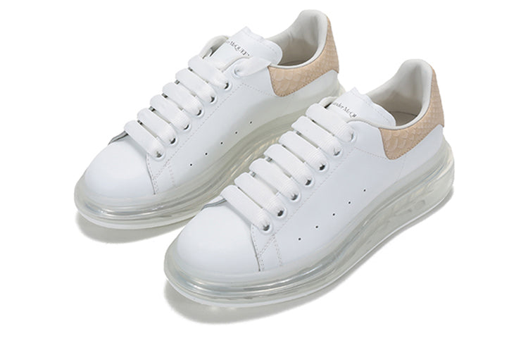 (WMNS) Alexander McQueen Clear Sole Oversized Sneaker 'Beige Embossed Suede Crocodile' 650796WHZ4V9728