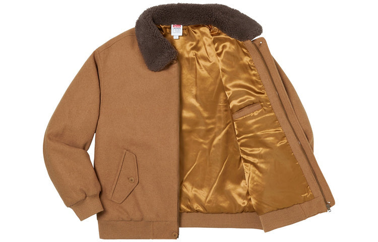 Supreme LACOSTE Wool Bomber Jacket 'Brown' SUP-FW19-533