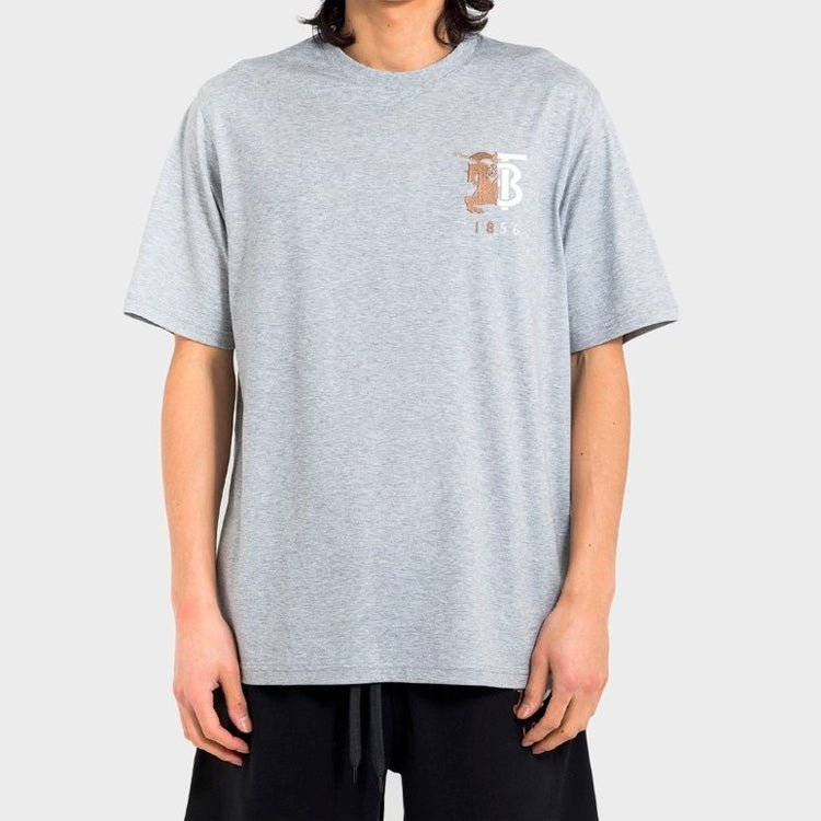 Burberry MENS Puzzle Embroidery Logo Short Sleeve Grey 80256501