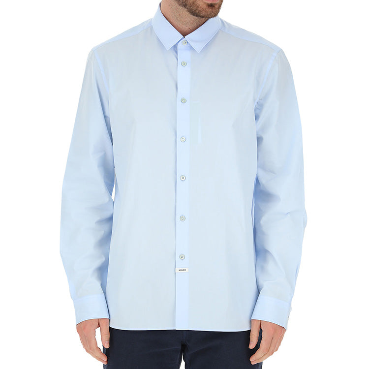 Men's KENZO Printing Logo Long Sleeves Shirt Light Blue FA55CH2151FA-63
