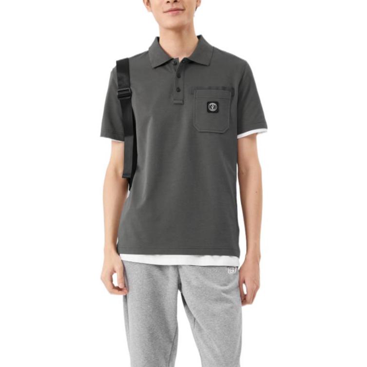 Skechers Graphic Polo Shirt 'Grey White' L222M064