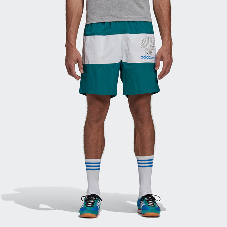 adidas originals x NOAH Shell Logo Trunks 'White Green' GE1259
