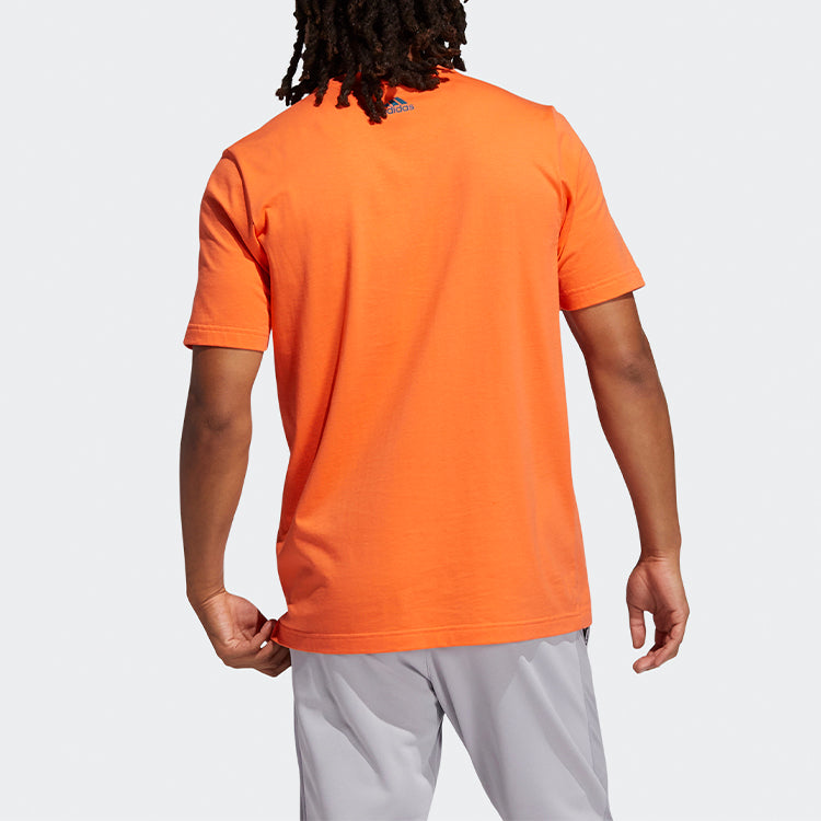 adidas Lil Stripe Pckt Printing Basketball Sports Round Neck Short Sleeve Orange Yellow GQ8378