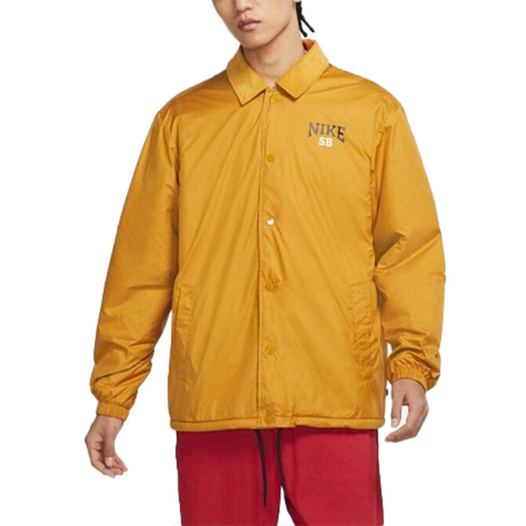 Nike SB Skateboard Casual Sports Skateboard lapel Jacket Yellow DM0871-712