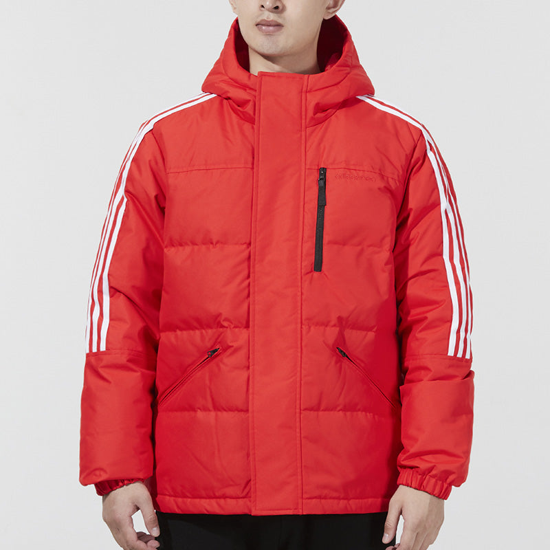 adidas neo M Dwn Wnt Prka Stay Warm Windproof hooded down Jacket Red H45279