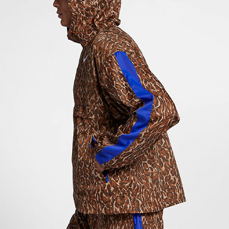 Nike Leopard print hooded track Jacket Brown BQ8185-786