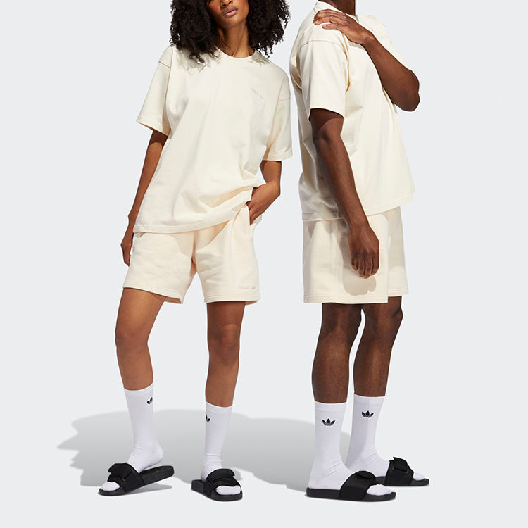 adidas originals x Crossover Solid Color Loose Sports Shorts Couple Style Creamy White GH4398