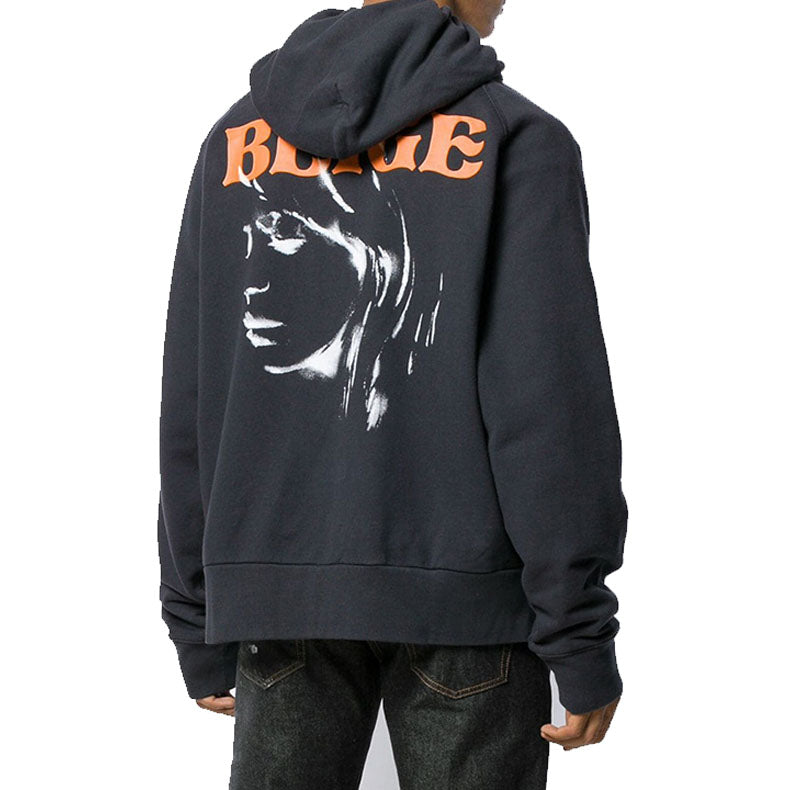 Off-White Cotton Printing Hooded Jacket Men Black OMBE007F19E300141088