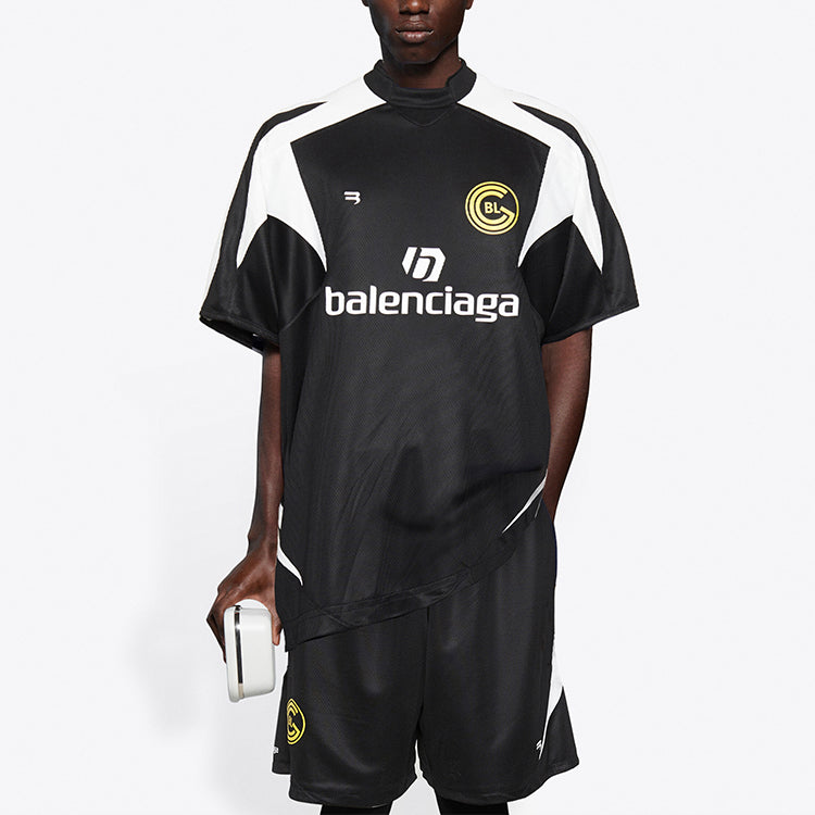 Balenciaga Soccer T-Shirt 'Black/White' 641665TJV051070