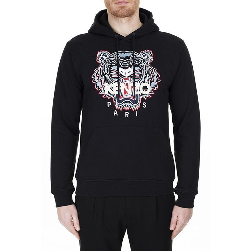 Men's KENZO Tiger Head Embroidered Pattern hooded Sports Black FA55SW4154XA-99