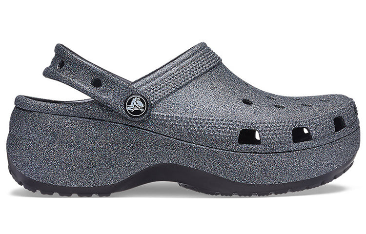 (WMNS) Crocs Classic Platform Glitter II Clog 'Black' 207770-001