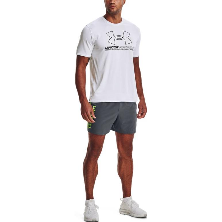 Under Armour Qualifier Wordmark Shorts 'Pitch Grey Lime' 1365210-012